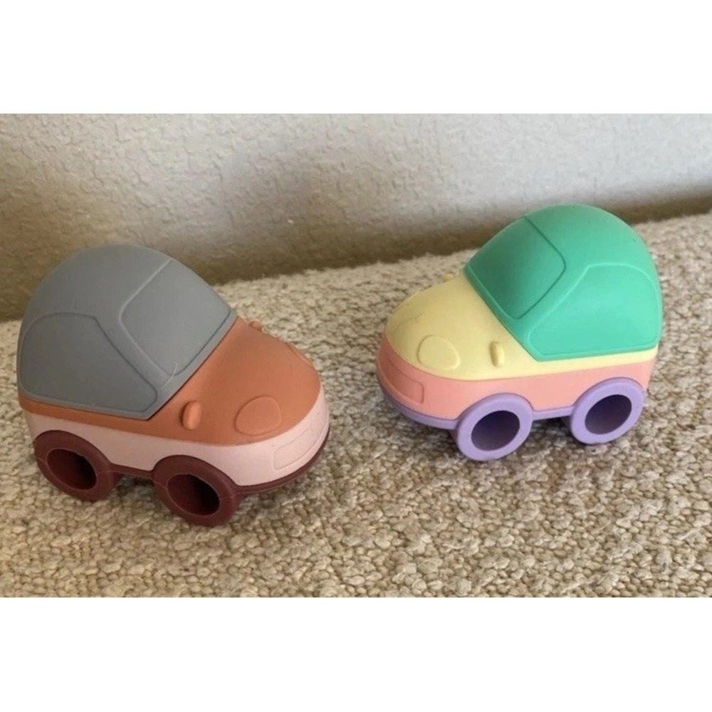 Elbebe 2 Silicone Stackable Cars‎ BPA Free Car Stackers 6 Months-4 Years NIB